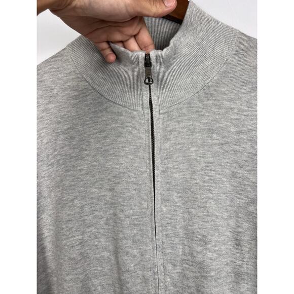 Brooks Brothers XXL Supima Cotton Full Zip Mock Neck Sweater Gray Men’s00 - Picture 4 of 9